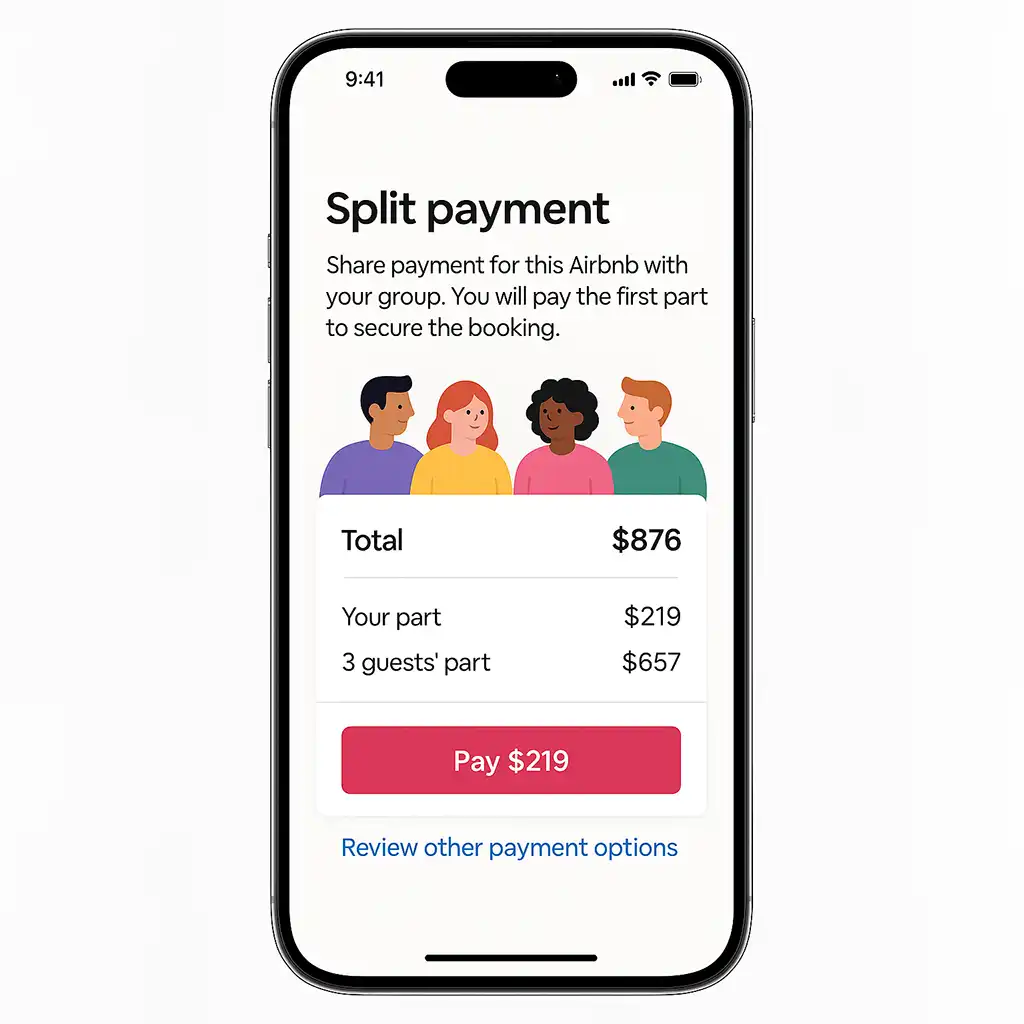 Airbnb Split Group Trip Split Payment Feature Idea